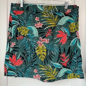 RipSkirt Classic Vintage Bali Jungle Wrap Skirt Large Green Multicolor Floral